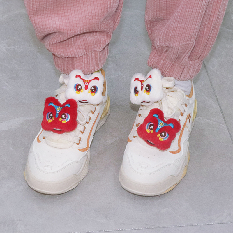 毛绒醒狮鞋带装饰扣diy