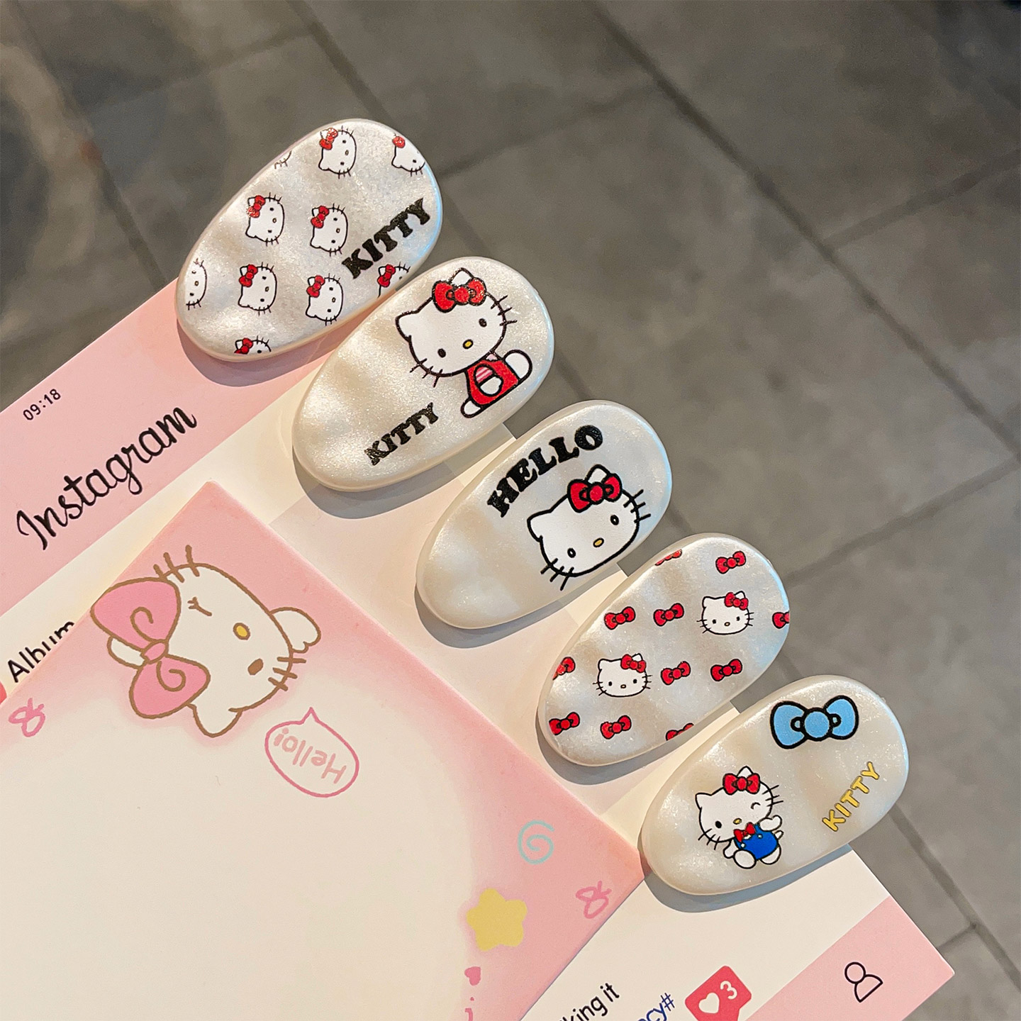 可爱粉色Kitty猫发夹边夹