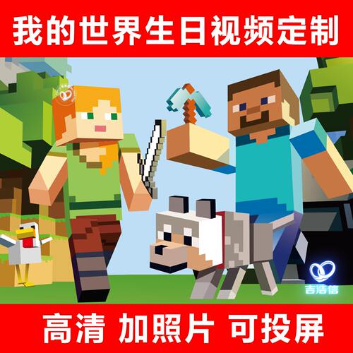 定制世界我的生日祝福投屏视频图 儿童派对装饰布置惊喜礼物制作