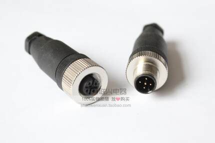 M12 传感器连接器 弯 对接 PNP NPN 插头 LED 航空插头4 5 8芯