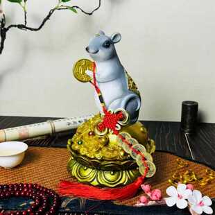 灰家像鼠仙摆件招财老鼠真身生肖吉祥物东北五大仙佛堂口神像摆饰