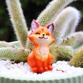 九尾狐狸尾巴可爱多肉花盆造景装 饰花园阳台狐尾猴尾柱形小摆件