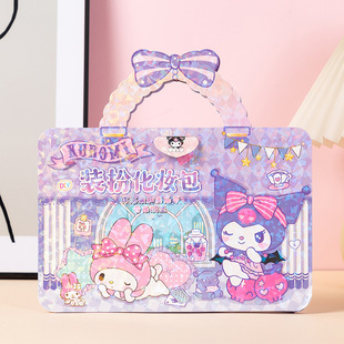 公主装扮化妆包安静书冰雪手工diy换装贴纸涂鸦手提化妆女孩玩具