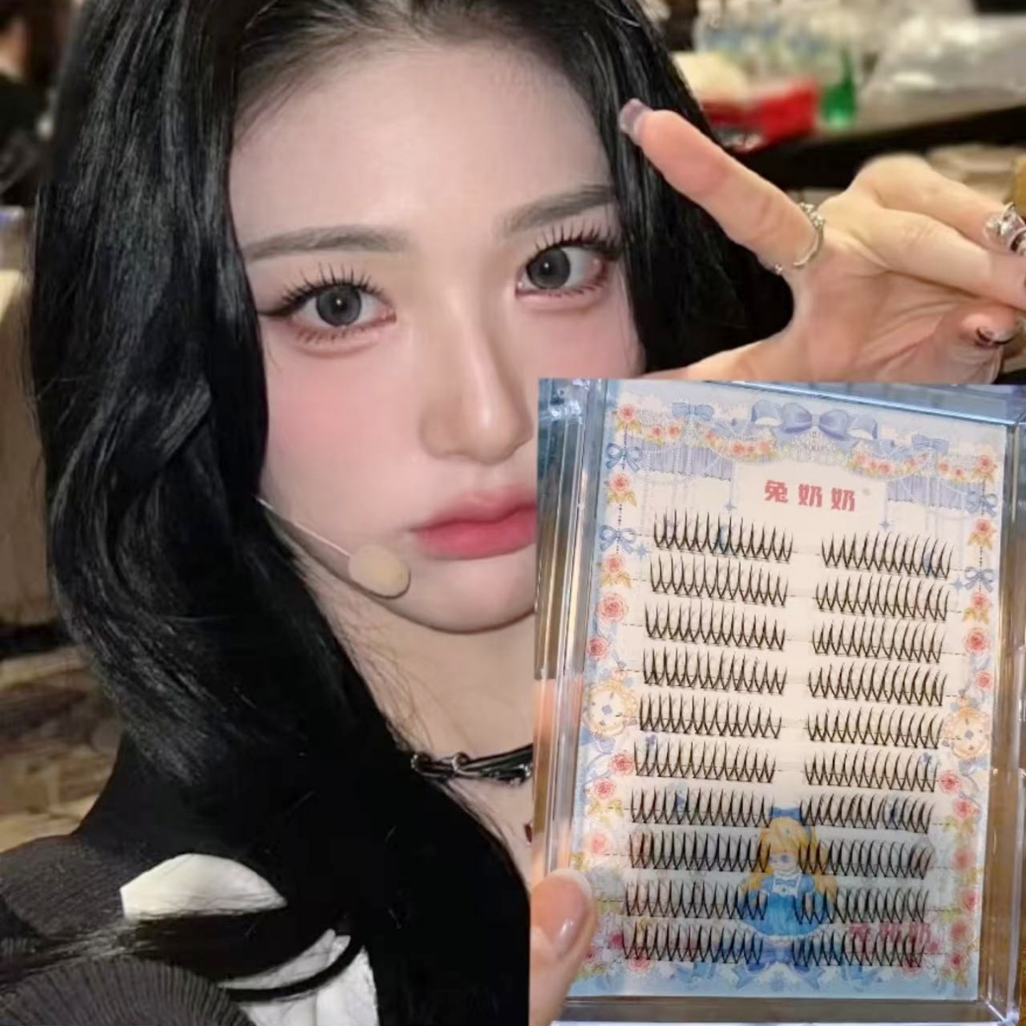 韩女清透感兔奶奶女团假睫毛自然