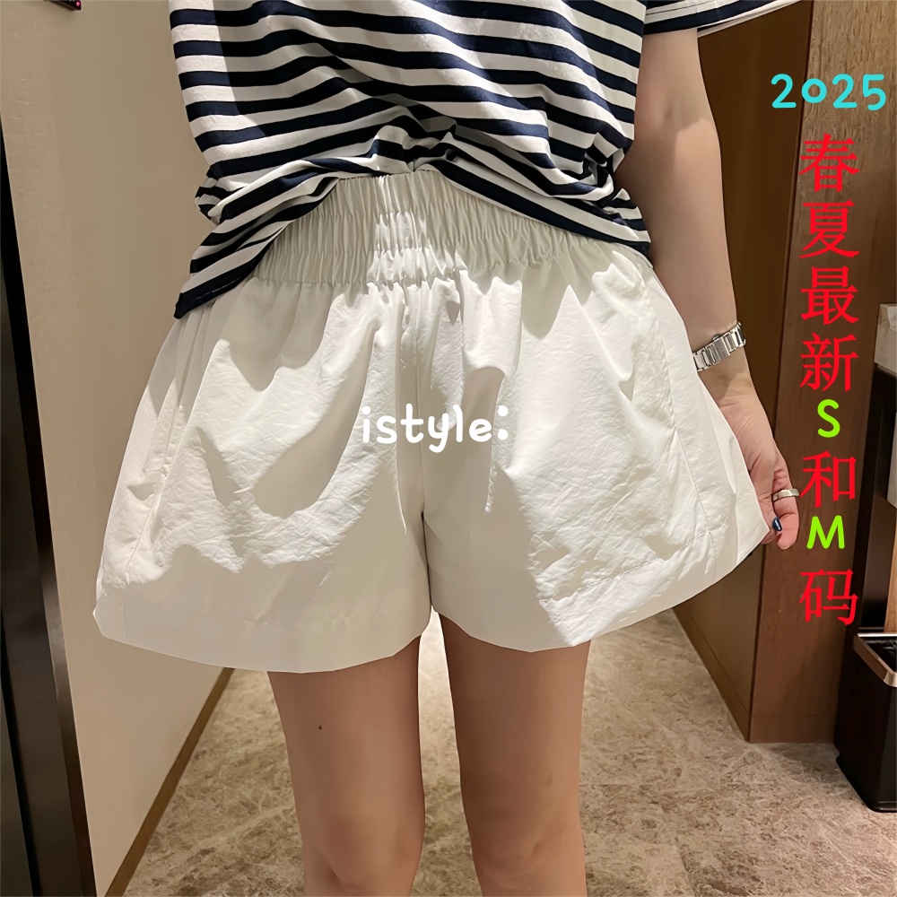 istyle高腰显瘦蓬蓬短裤女外穿百搭2025春夏韩版新款a字阔腿裤ins