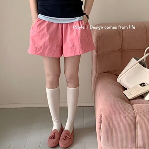 istyle高腰显瘦蓬蓬短裤女外穿百搭2026春夏韩版新款a字阔腿裤ins
