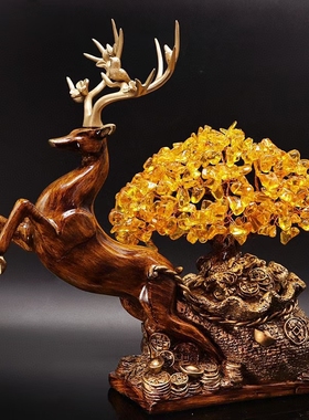 一鹿向前，鹿在古代被视为神物，寓意吉祥长寿！可分离式摆件