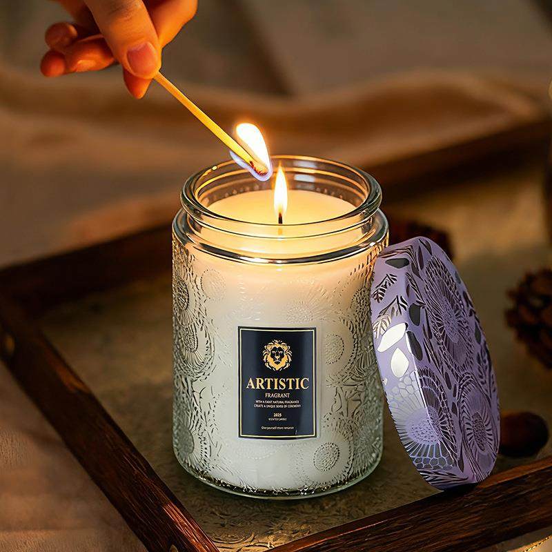 香薰蜡烛乌木沉香棉花糖柠檬马鞭草佛手柑小苍兰姜橙花芒苹果荔枝