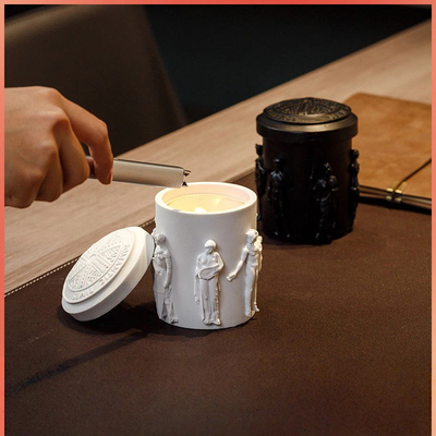 香薰蜡烛万豪酒店莫奈花园冷水鼠尾草与海盐白茶兰花白桃乌龙大地