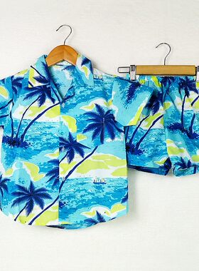 包邮海南岛服儿童滩服套装童装少数民族表演服速干面料