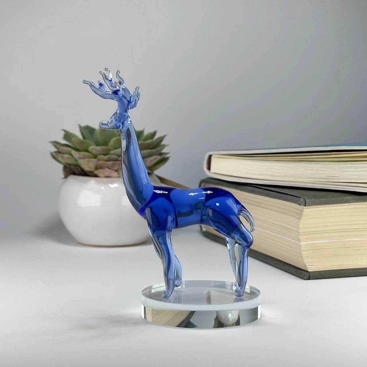 水晶梅花鹿创意客厅玄关摆件电视柜酒柜橱窗家居装饰品女生结婚礼