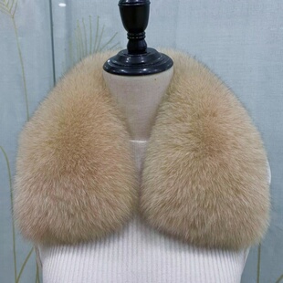 韩系狐狸毛领子男大方领单卖冬大衣领子女士裘皮毛领子真皮草围脖