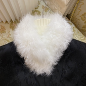 新款 保暖围脖皮草百搭休闲真毛双面磁铁围巾百搭 羊羔毛围巾女冬季