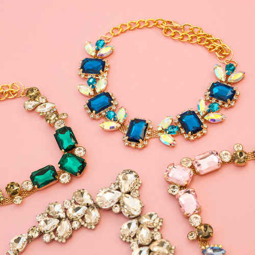 宠物钻石项链猫咪狗狗犬项圈贵妇高级撞色宝石饰品水钻无声可调节