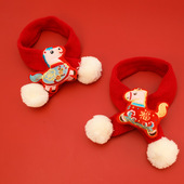 新品 饰品 2026宠物新年围巾马年春节围脖猫咪狗过年用品针织保暖装