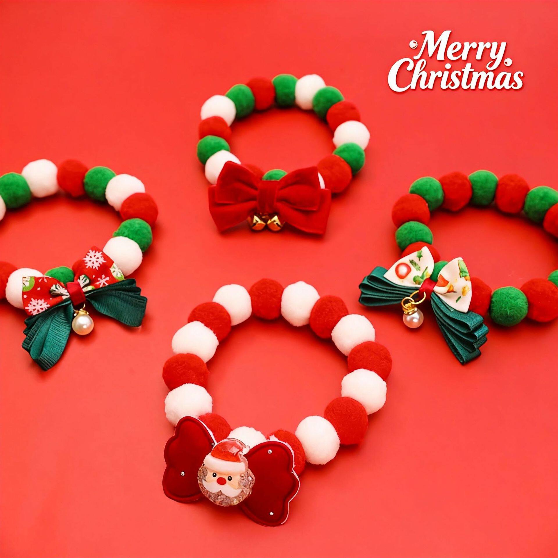 圣诞节日毛球项圈麋鹿跨境宠物猫咪狗装饰品蝴蝶结铃铛圣诞树保暖,宠物/宠物食品及用品,项圈/肩带,淘宝优惠券,粉丝福利购,淘宝优惠卷