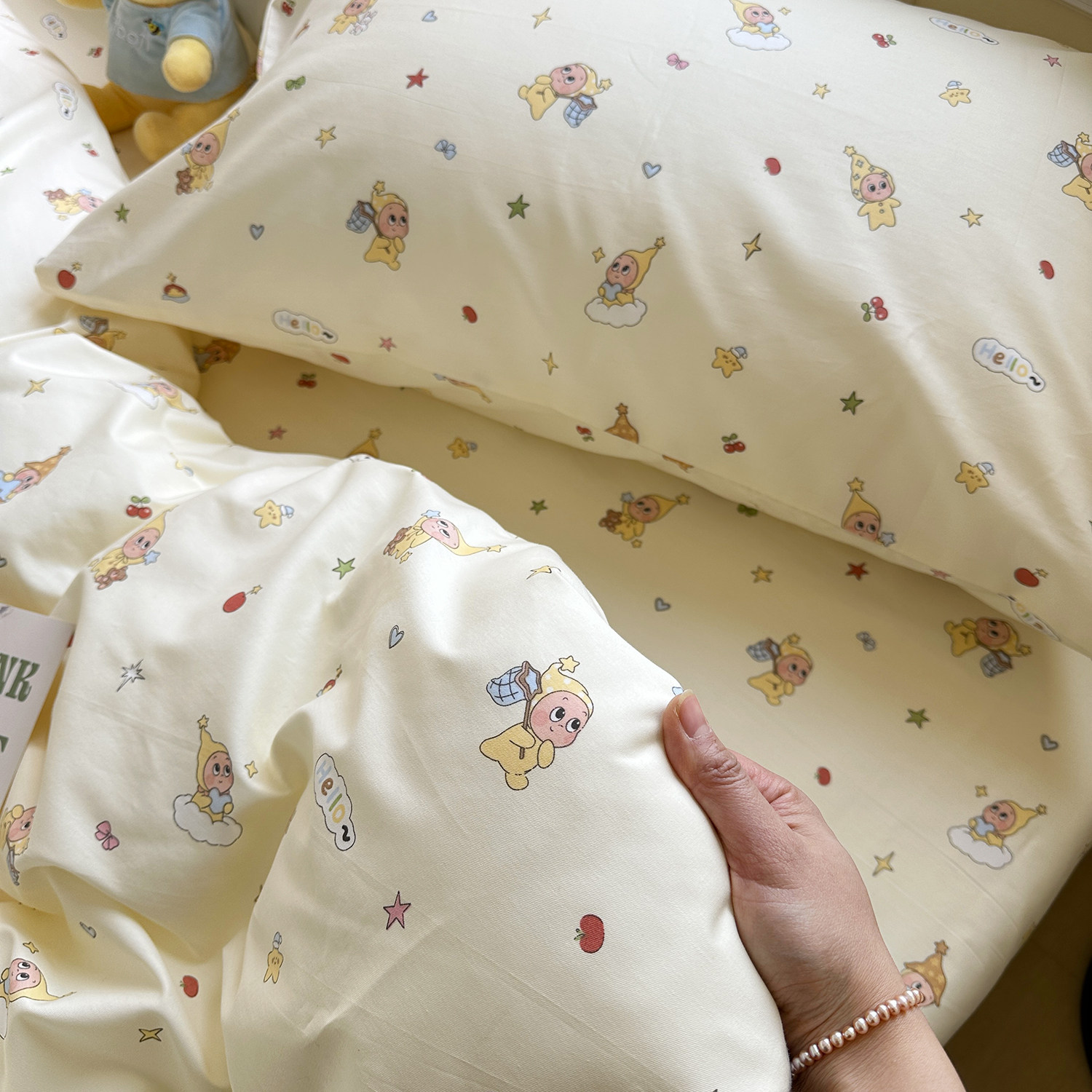 晚安星星全棉床单被套单件纯棉卡通床笠被罩可配三四件套可定制