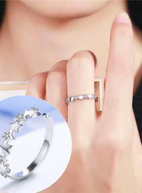 纯银女日韩版五角星星星925饰品