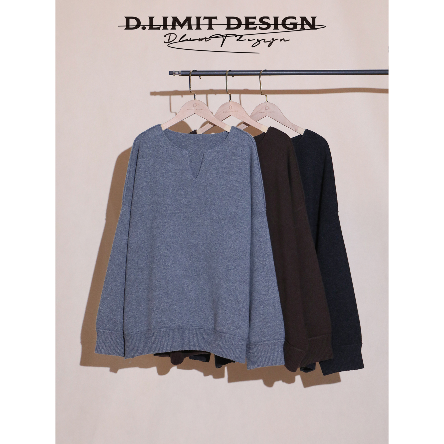 680G-100绵羊毛沉境廓形小 V 领毛衣DLSS701