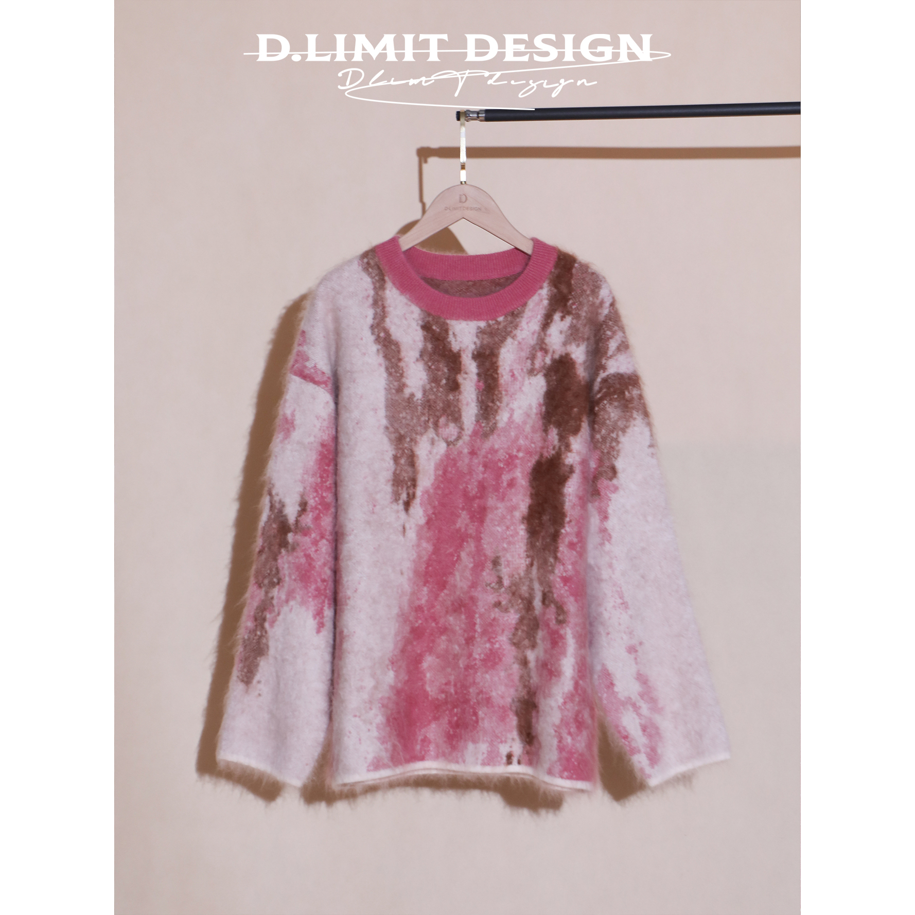 510G全羊绒拉绒艺术感扎染风软糯慵懒毛衣DLZYM227