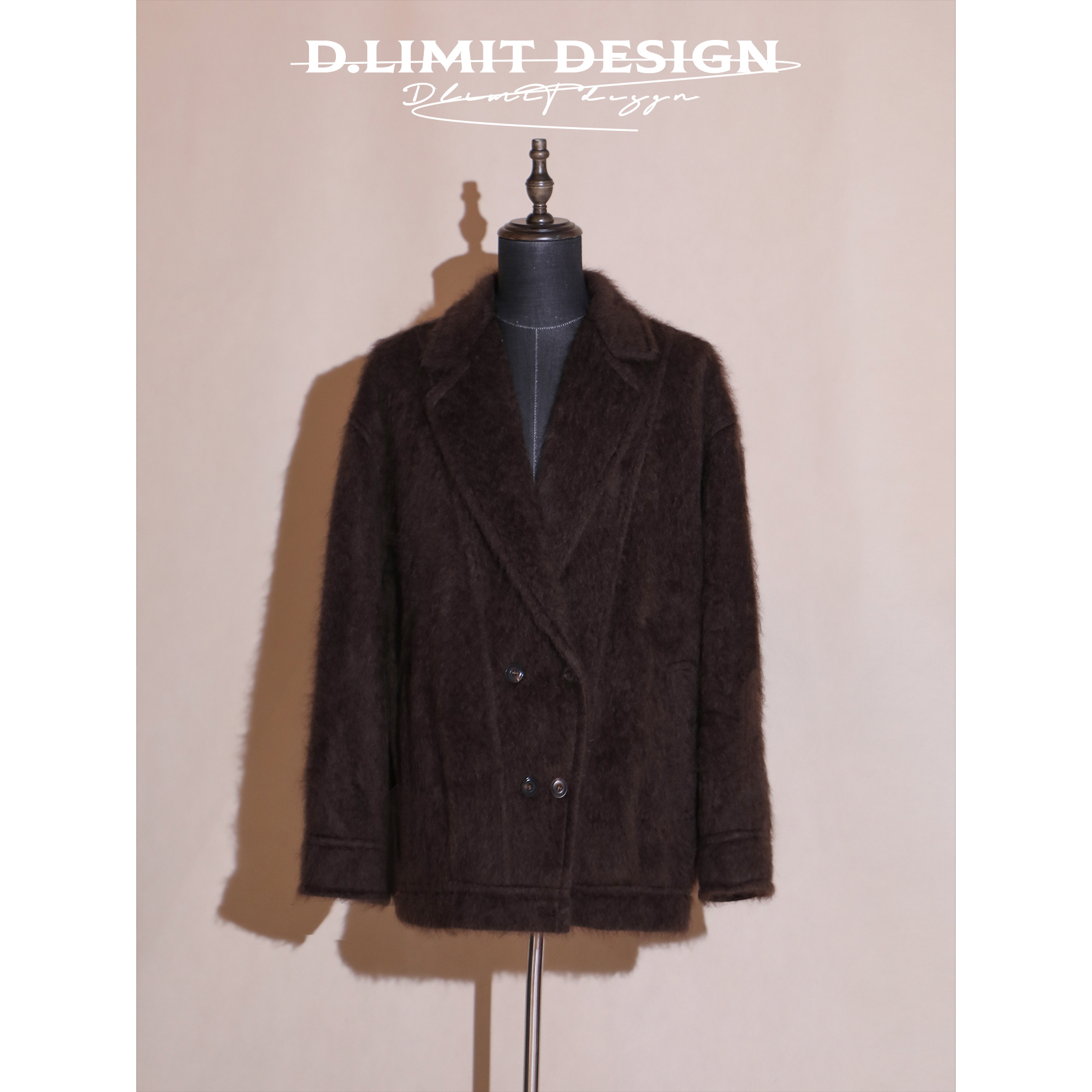 100牦牛绒柔绒翻领廓形毛流感短大衣DLJYL337