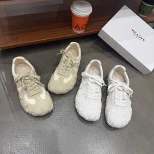 02春季 休闲鞋 新品 舒适百搭时尚 潮 女真皮软底圆头系带德训鞋 1305