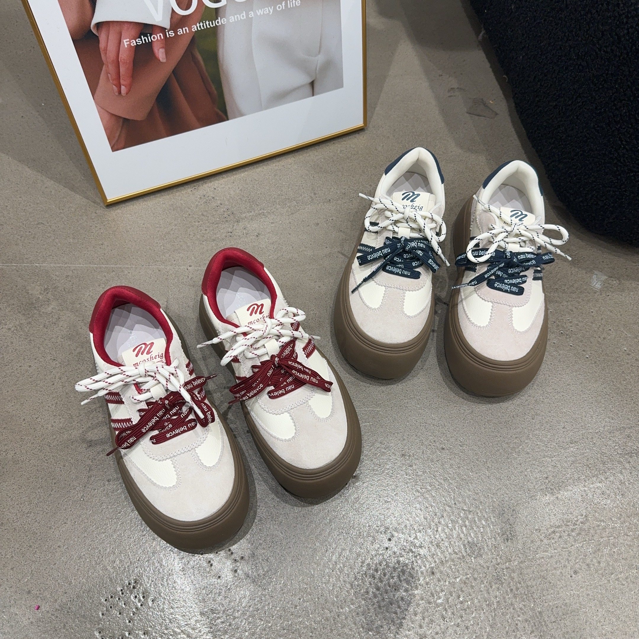 25773乐乐家春季新品女真皮厚底板鞋系带时尚休闲鞋韩版网红同款,女鞋,时尚休闲鞋,淘宝优惠券,粉丝福利购,淘宝优惠卷