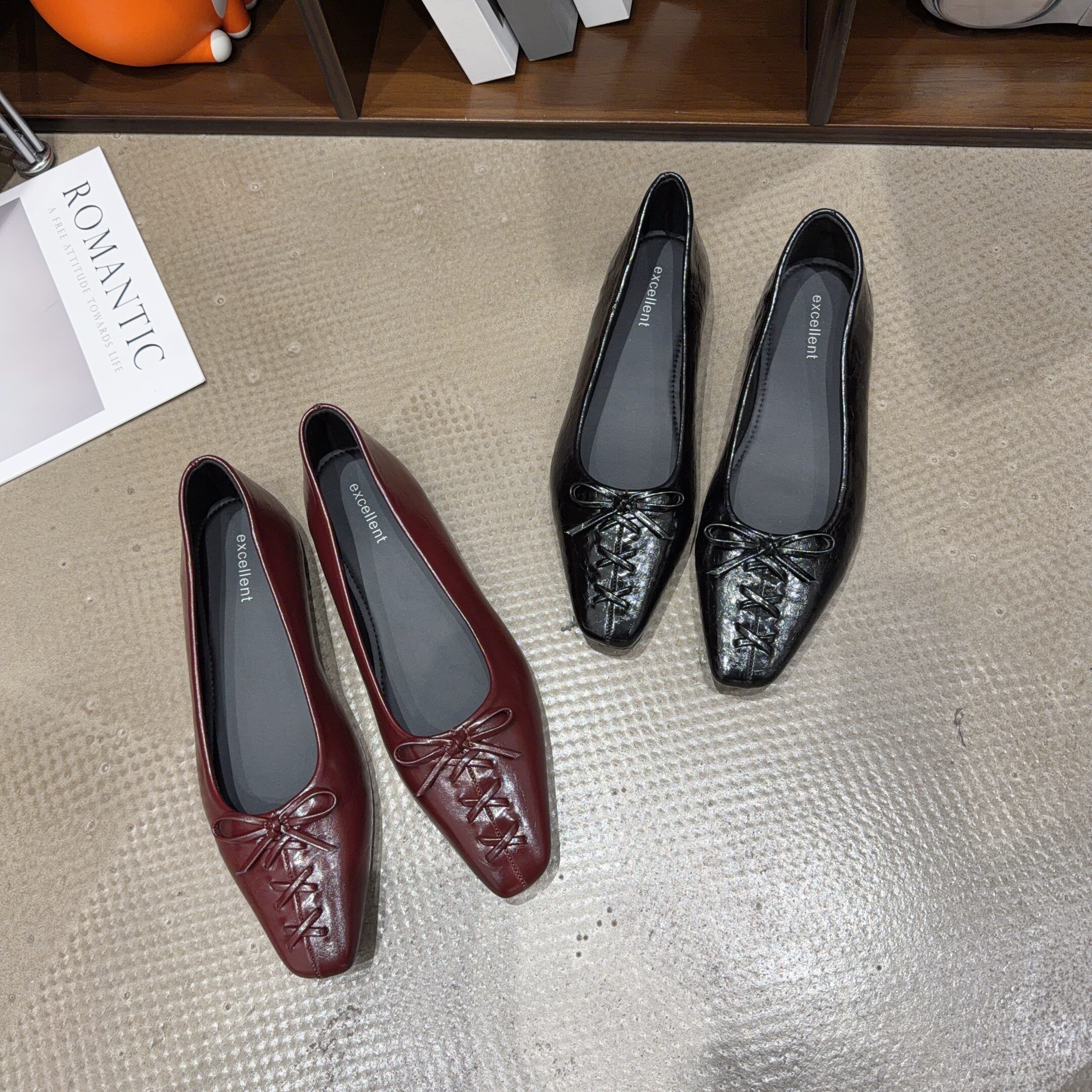 690-8秋季新品女方头浅口单鞋简约方头韩版低跟蝴蝶结女鞋增高3cm图片