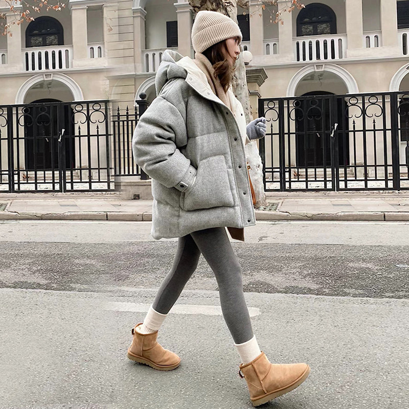 2025冬季新款精纺全羊毛90白鹅绒加厚女外套廓形中长款羽绒服女