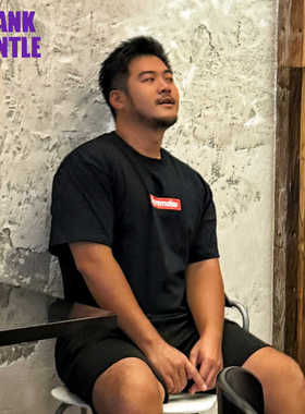 BLANKGENTLE吗喽MALOU恶搞重磅全棉印花男T恤短袖宽松猴子大码