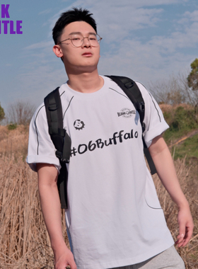 BLANKGENTLE06BUFFALO美式复古字母印花短袖T恤球衣解构宽松