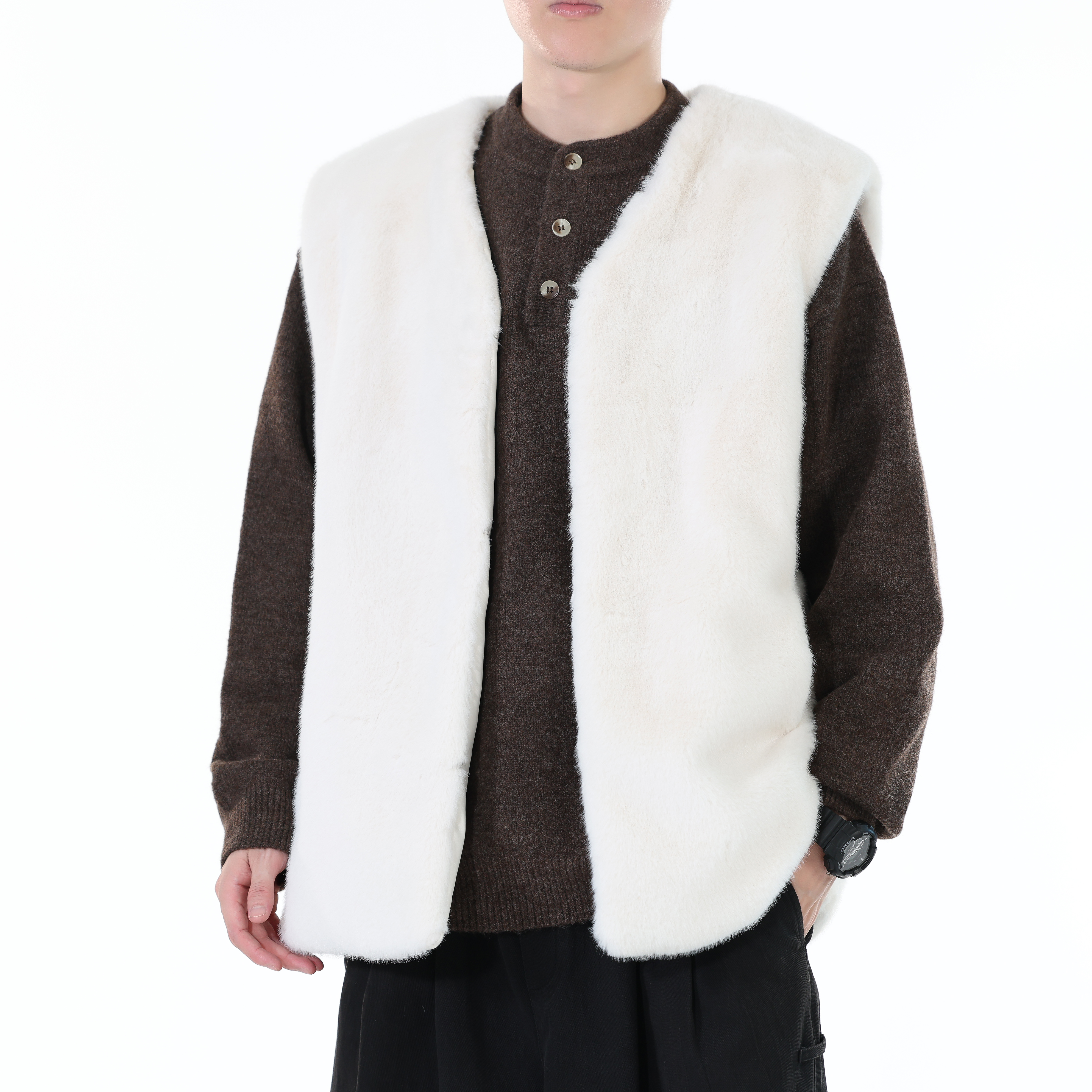 秋冬仿貂绒青少年学生坎肩背心