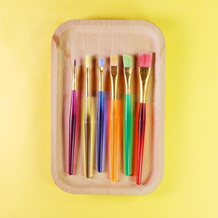 裱花毛笔 糖花上色笔刷翻糖色粉装饰画笔套装毛刷6件套烘焙刷子