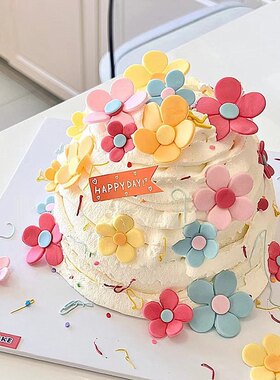 烘焙蛋糕装饰小清新花朵母亲妈妈女孩宝宝雏菊生日甜品摆件