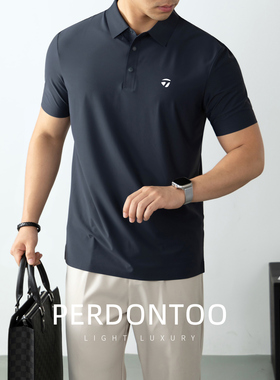 Taylormade高尔夫男装T恤衫薄款翻领短袖运动速干休闲打底POLO衫