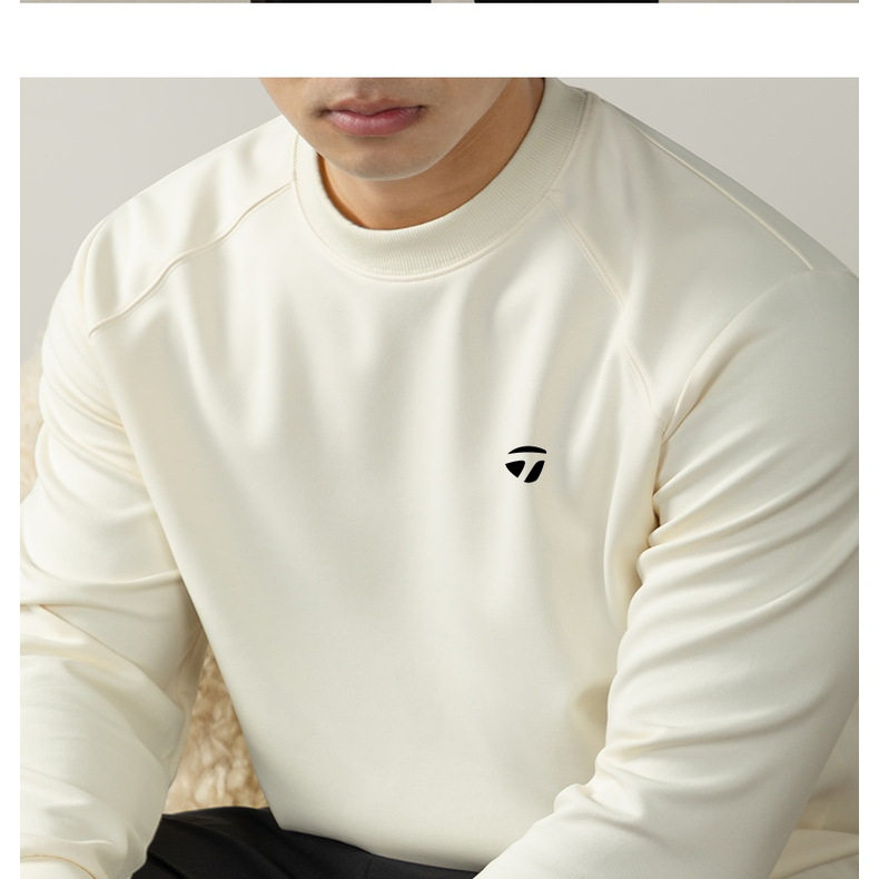 Taylormade男装长袖运动服透气T恤上衣高级感圆领商务休闲POLO衫