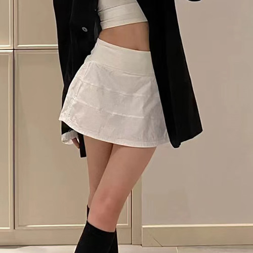 lu同款瑜伽网球裙防走光百褶裙