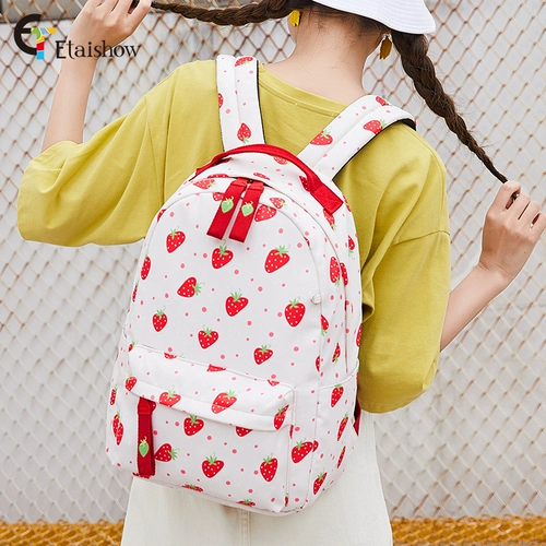 Ранец, сумка через плечо, свежий японский рюкзак, клубника для отдыха, для средней школы, в корейском стиле