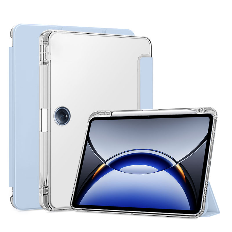 适用于OPPOPad3Pro平板保护套2024新款12.1英寸透明带笔槽oppo pad3四角气囊OPD2401硅胶防弯摔11.61寸三折支