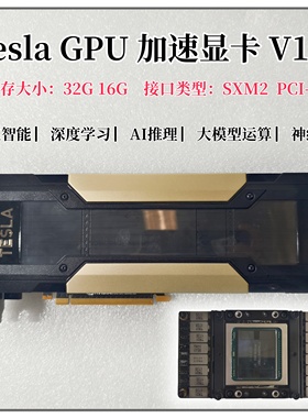 Tesla 显卡V100 16G/32G SMX2接口转接卡PCIE 深度学习NVLINK GPU