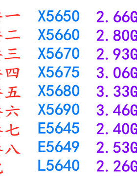 X5650 X5660 X5670 X5675 X5680 X5690 E5645 E5649 L5640 1366针