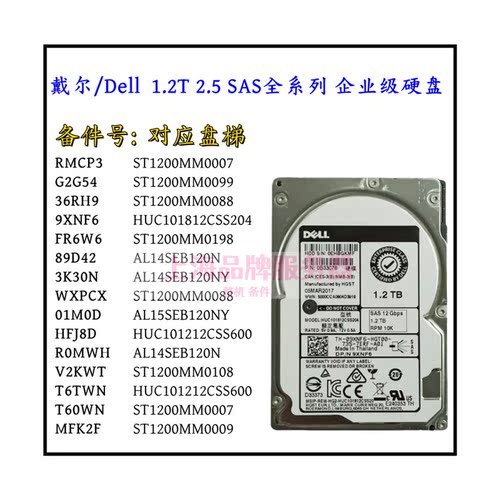 DELL1.2T12G硬盘SASWXPCXG2G54