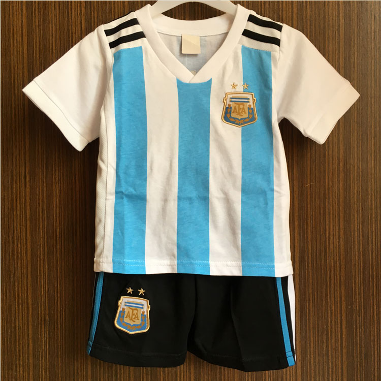 纯棉阿根廷队球衣2018比赛服国家队可定制儿童足球服套装队服