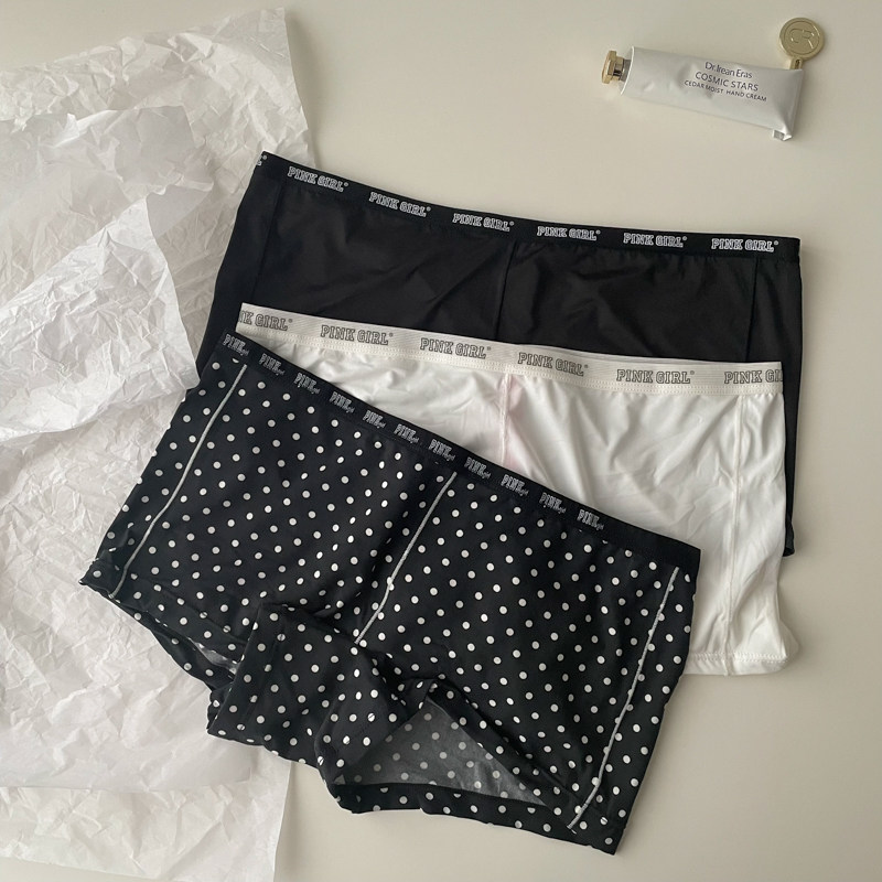 巧克力般丝滑亲肤 外贸面料 超大弹力五角星星牛奶丝冰丝平角内裤