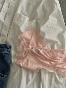 PINK GIRL粉色柔软蕾丝边丝滑内裤女士蝴蝶结高弹中腰三角裤内裤