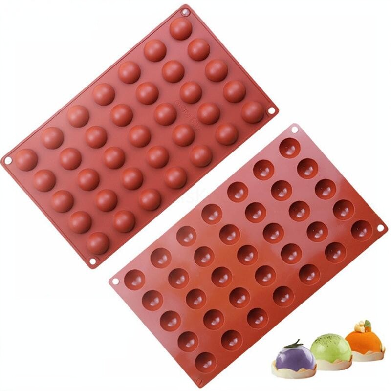 35连小半圆硅胶蛋糕模具5g克月饼流心陷模具巧克力球夹心模冰格模