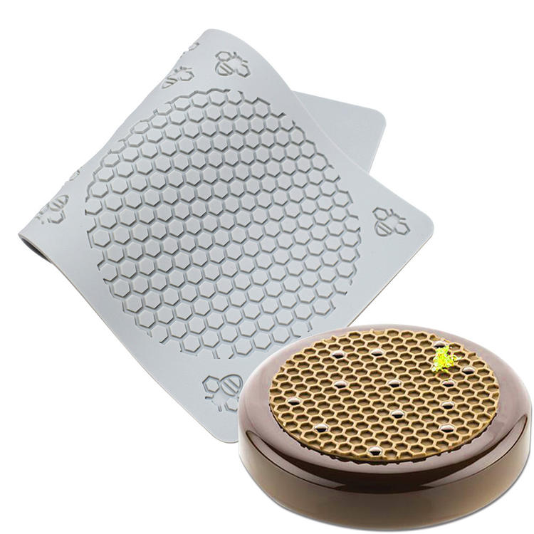 圆形镂空蜂巢网意境菜摆盘模具