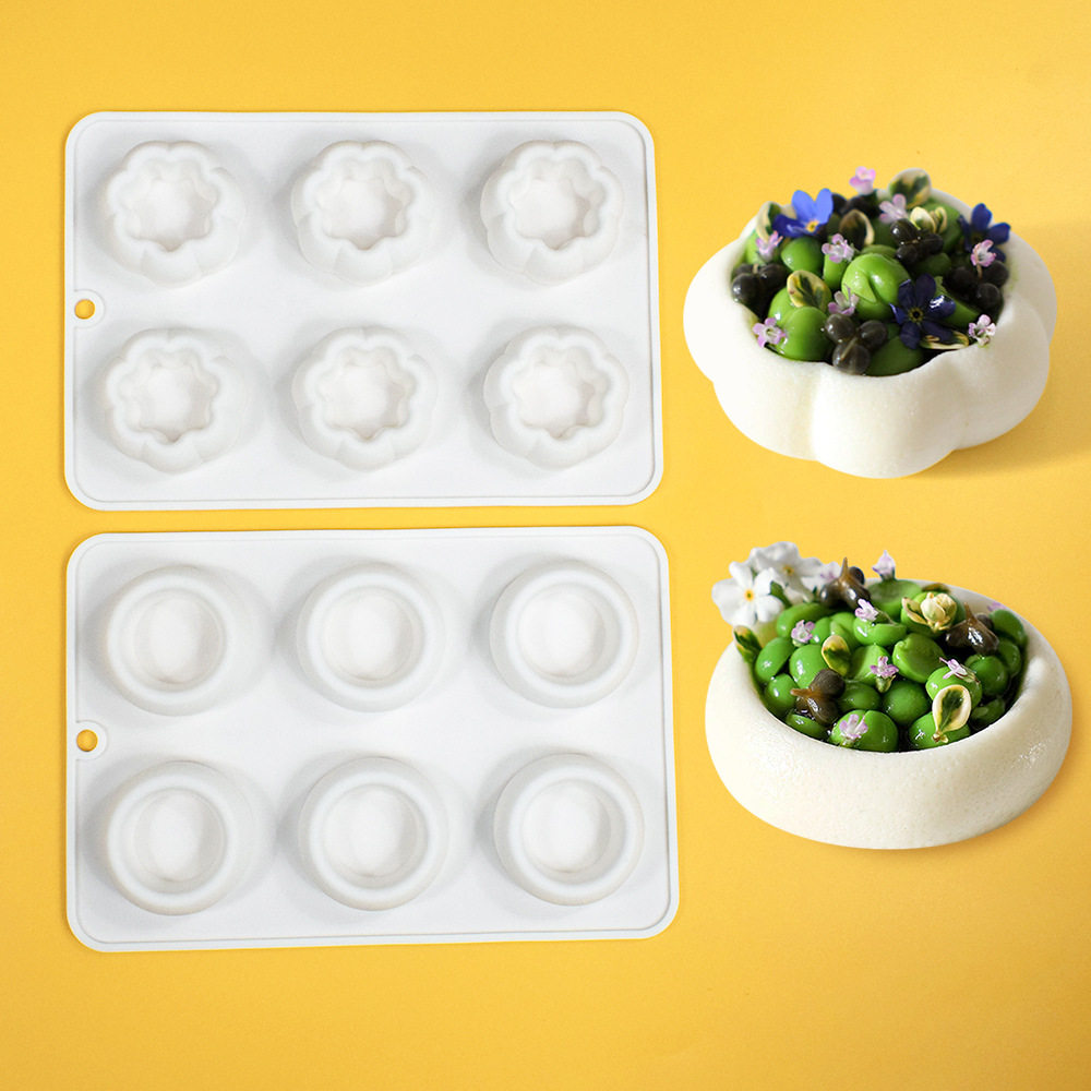 6连小碗硅胶模具圆形凹槽花盆图片