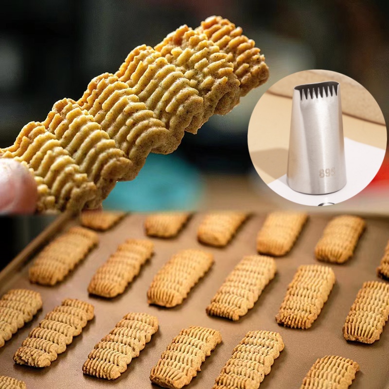 895#单排锯齿花椒曲奇裱花嘴304不锈钢中号家用商用烘焙蛋糕工具