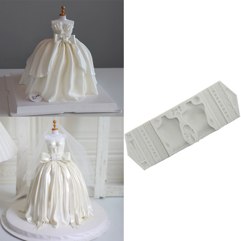 欧式宫廷束身衣蕾丝纹硅胶模具